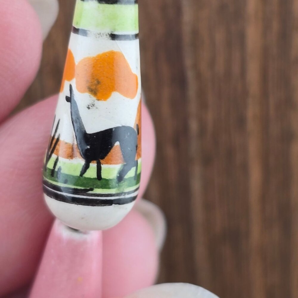 Hand-Painted Ceramic Beaded Necklace With Wildlife & Landscape Scenes READ - Picture 5 of 13